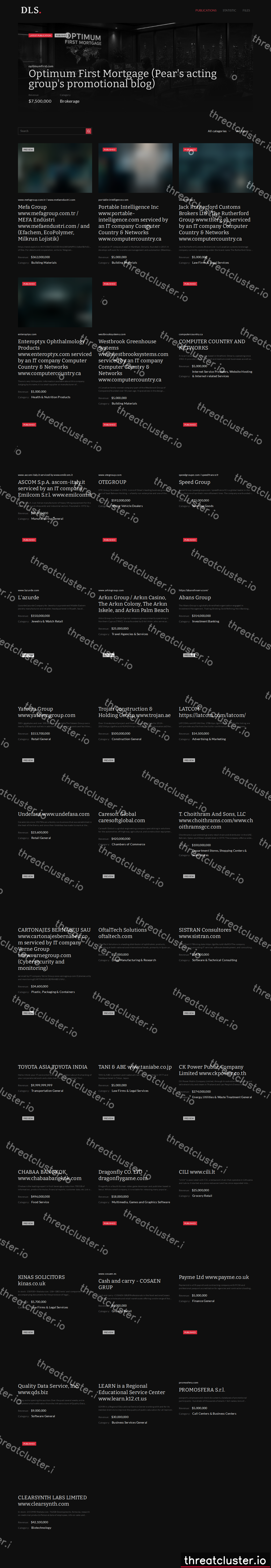 Leak site of blacknevas, captured by ThreatCluster
