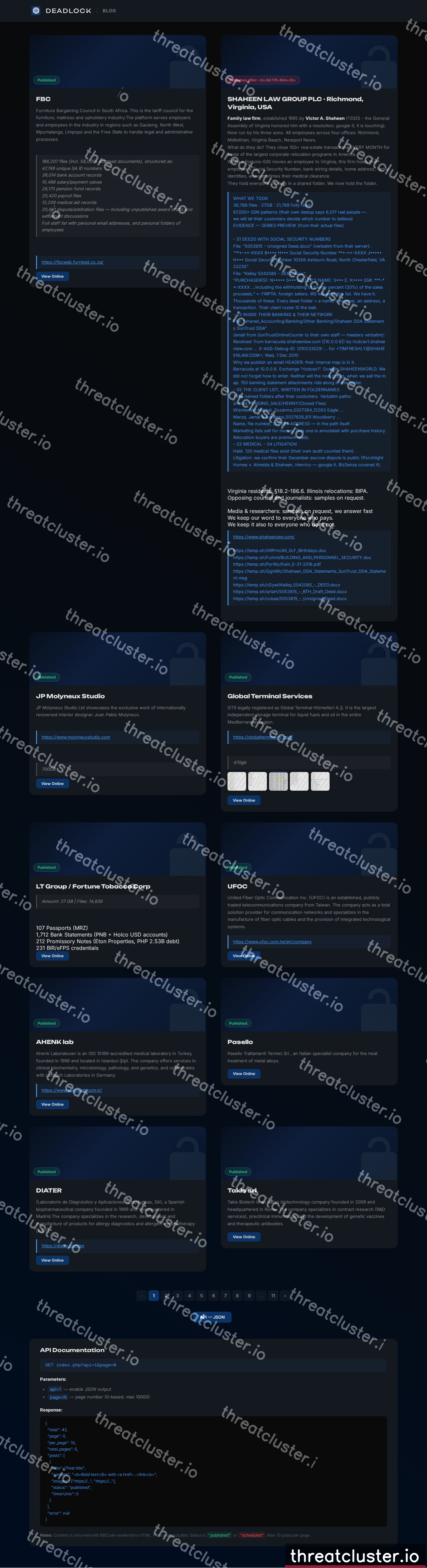 Leak site of deadlock, captured by ThreatCluster
