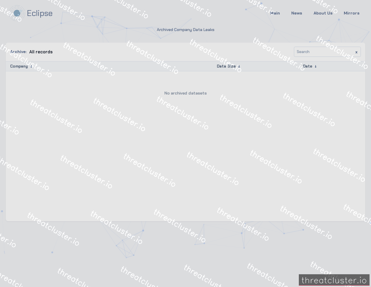 Leak site of eclipse, captured by ThreatCluster