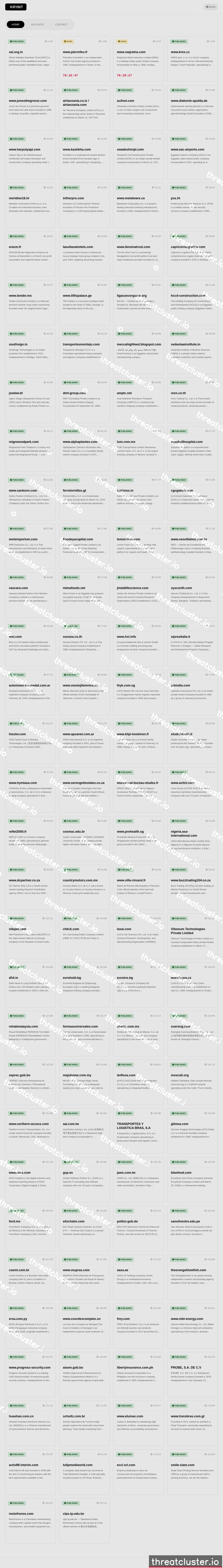 Leak site of krybit, captured by ThreatCluster