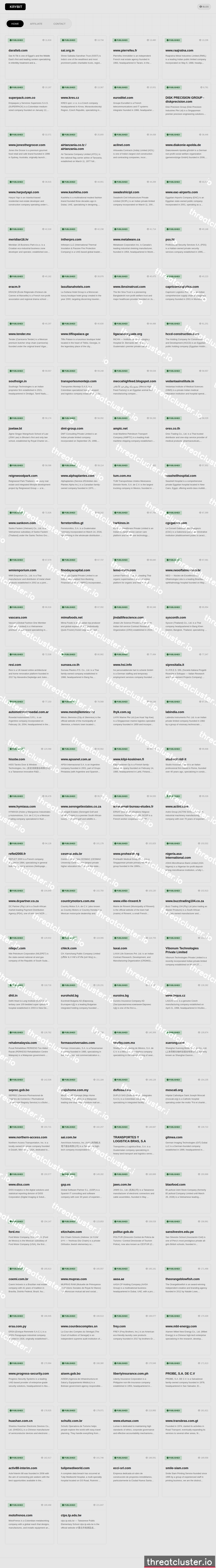 Leak site of krybit, captured by ThreatCluster