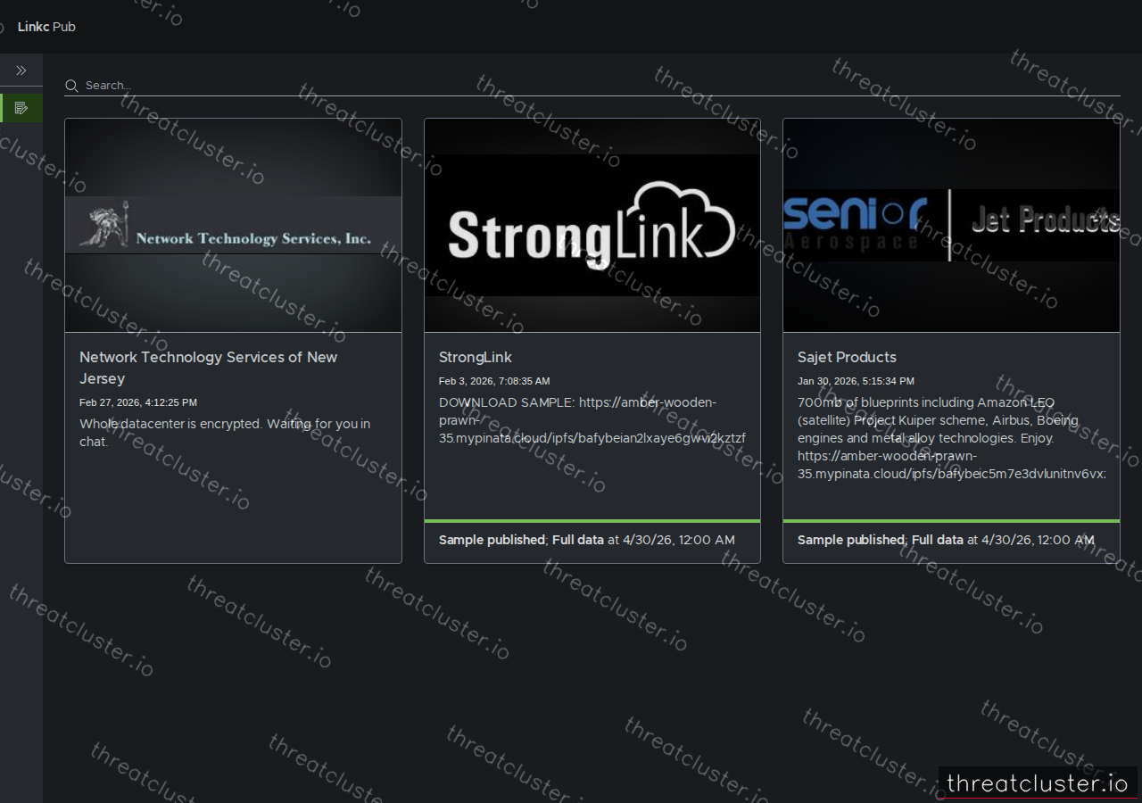 Leak site of linkc, captured by ThreatCluster
