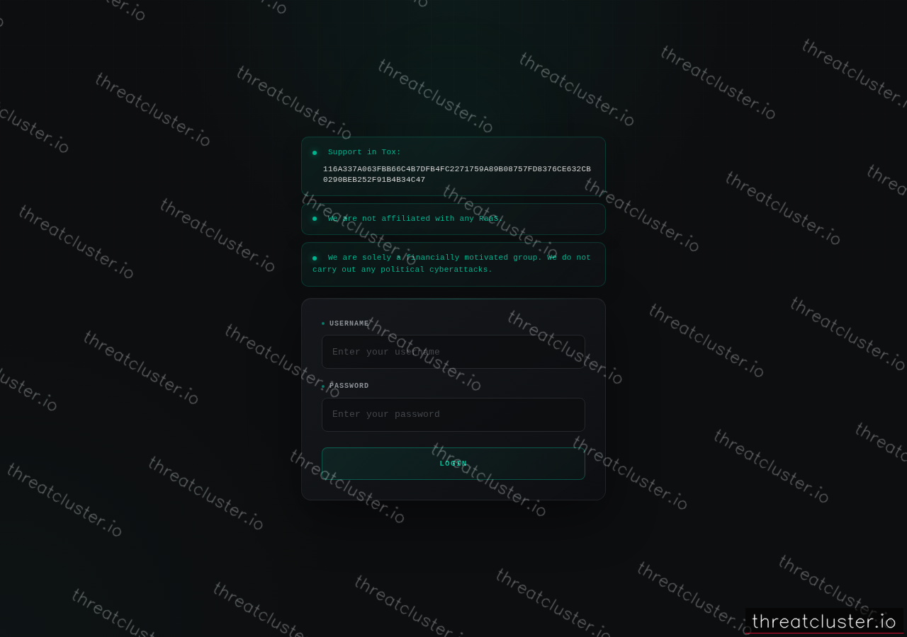 Leak site of payload, captured by ThreatCluster