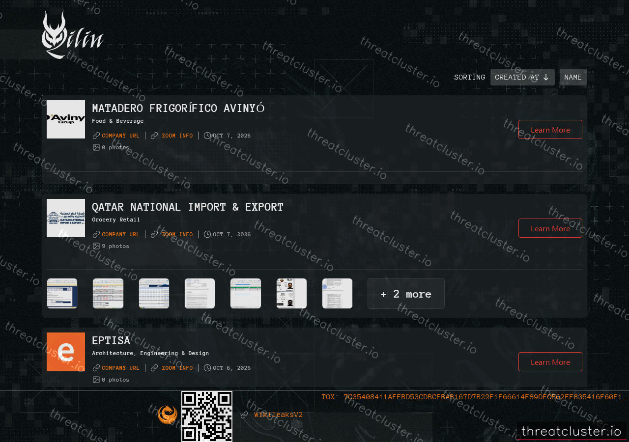 Leak site of qilin, captured by ThreatCluster
