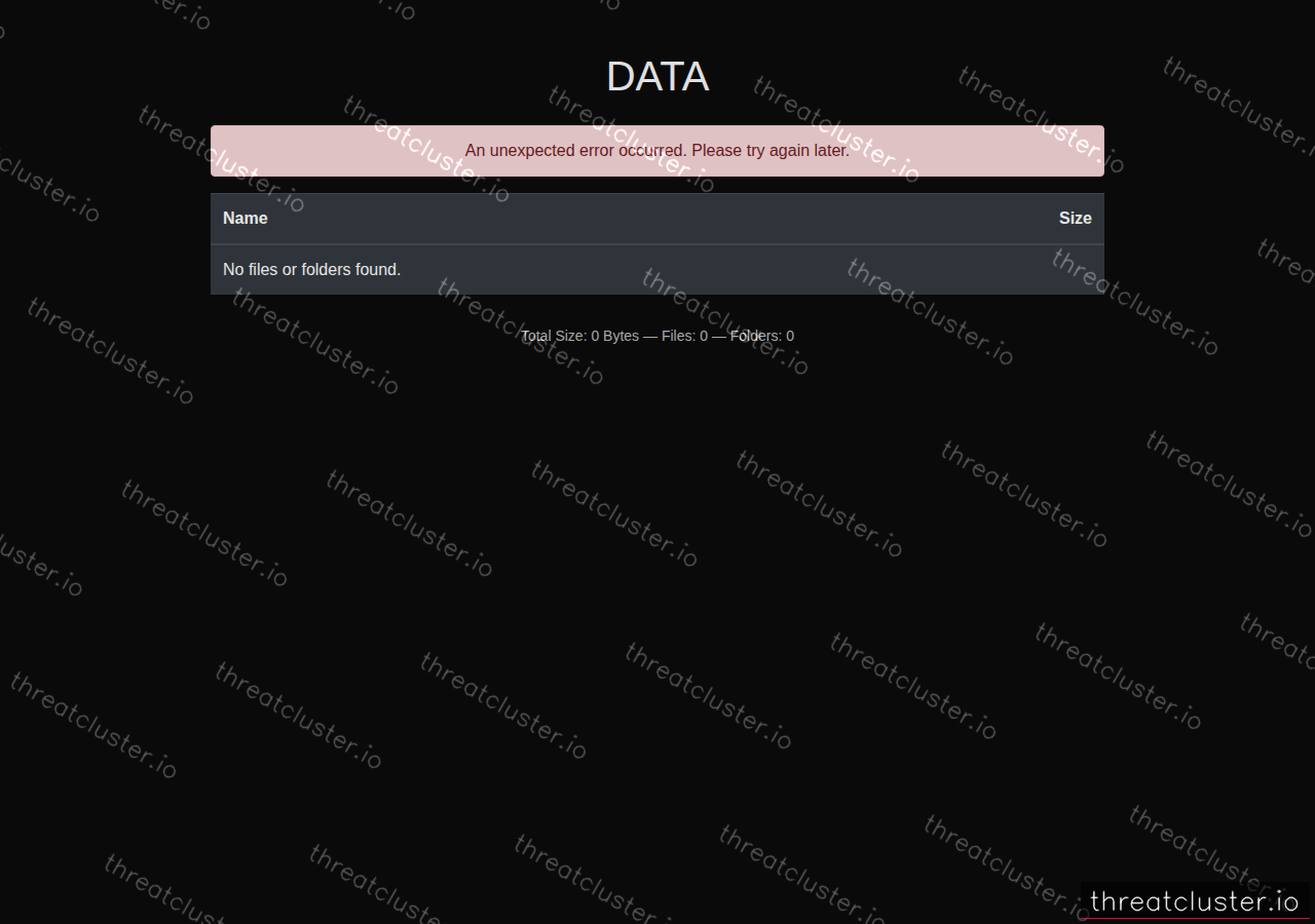 Leak site of satanlockv2, captured by ThreatCluster