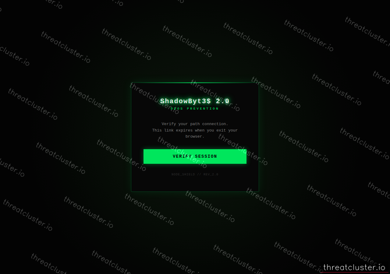 Leak site of shadowbyt3$, captured by ThreatCluster