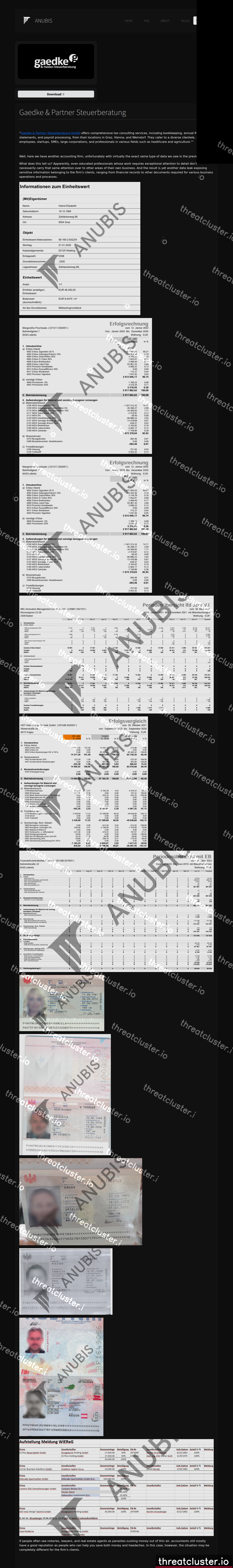 Leak-site post naming Gaedke & Partner Steuerberatung, captured by ThreatCluster