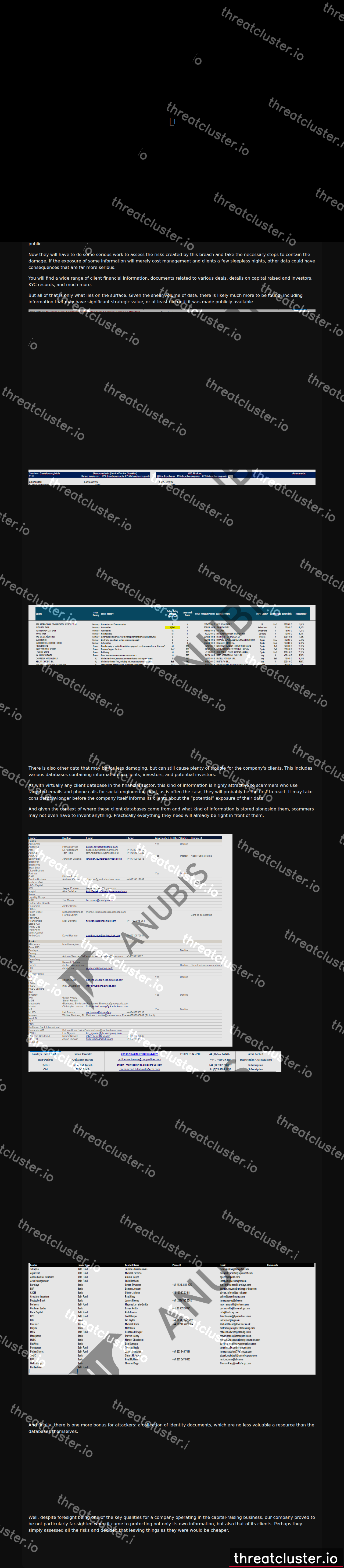 Leak-site post naming Marlborough Partners, captured by ThreatCluster