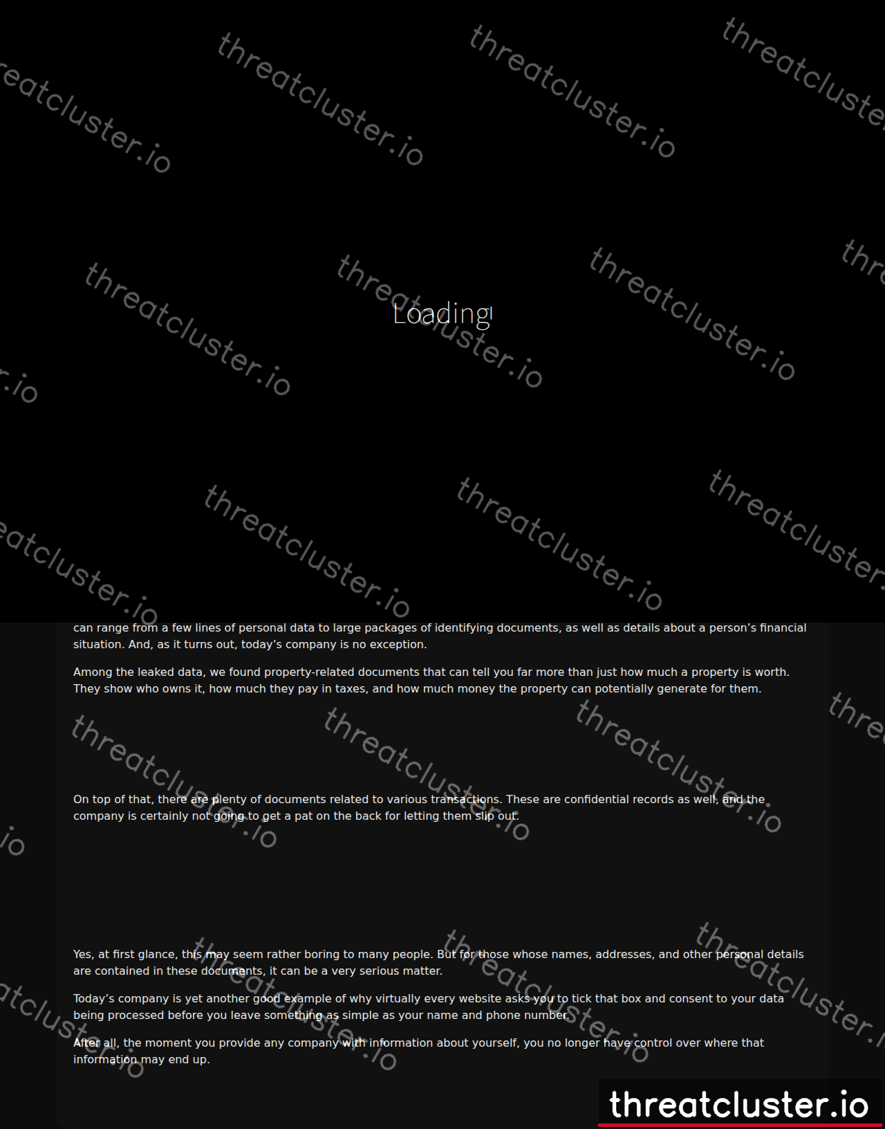 Leak-site post naming Mynd, captured by ThreatCluster