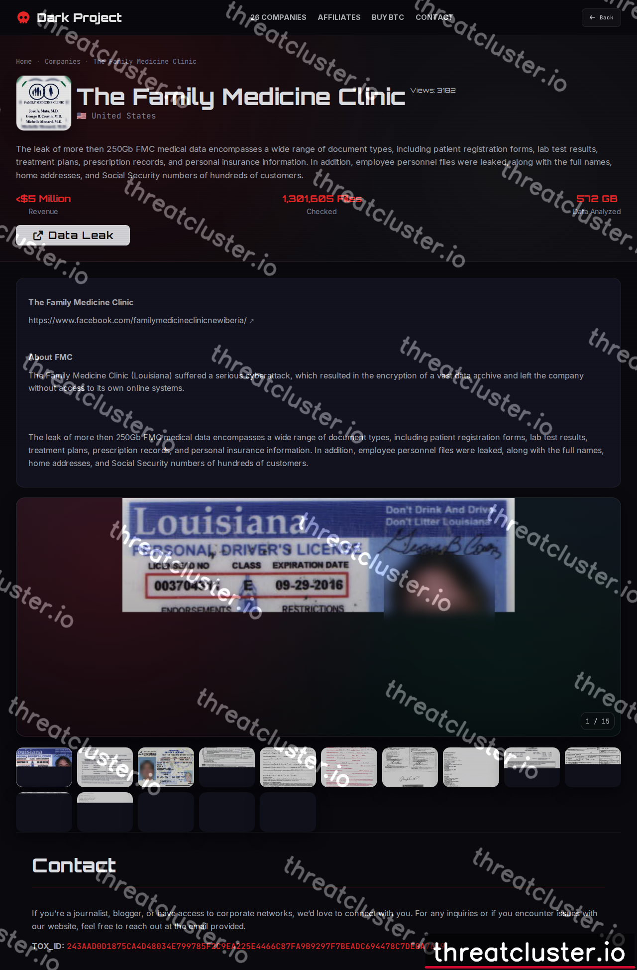 Leak-site post naming Design-Aire Engineering, INC, captured by ThreatCluster