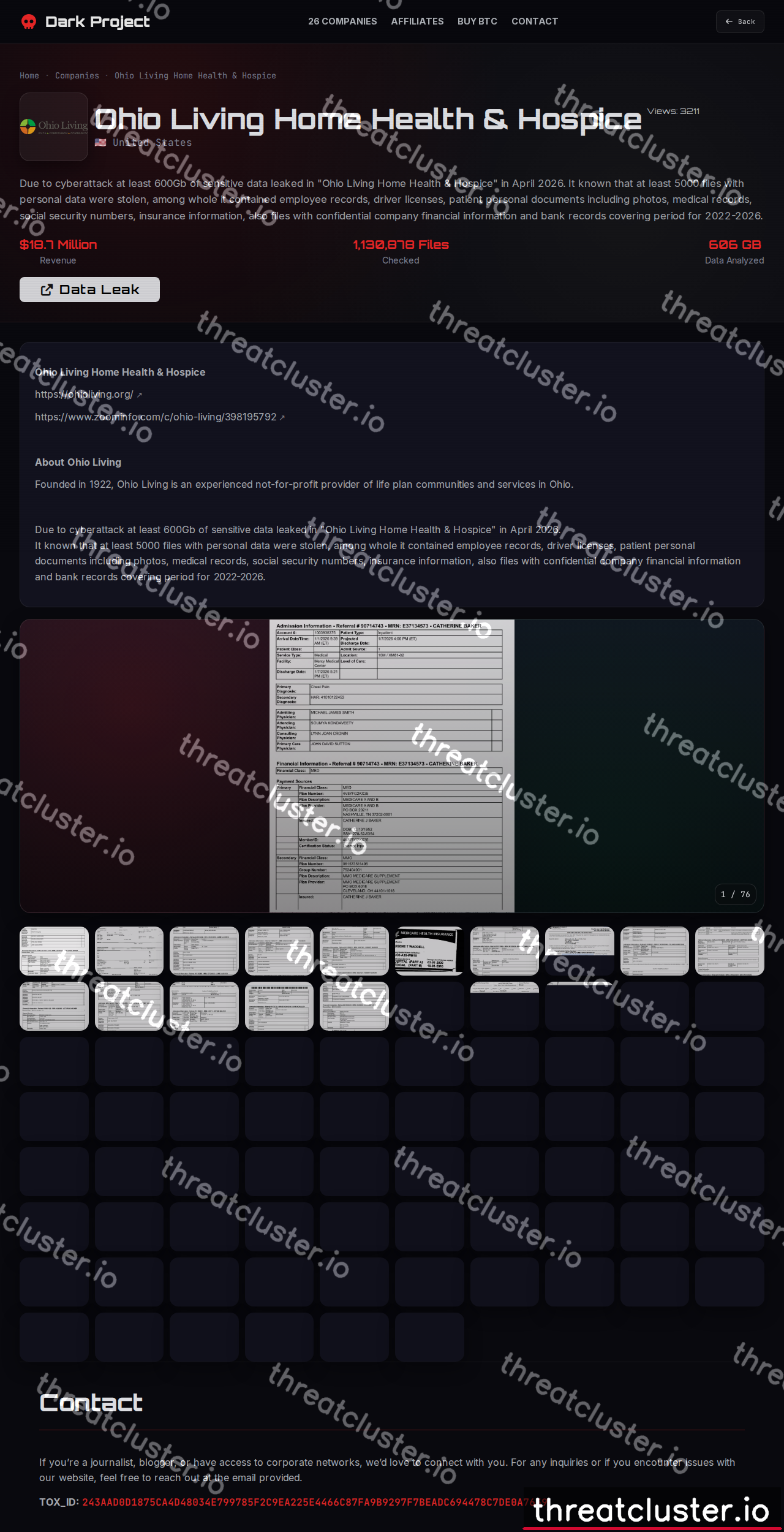 Leak-site post naming Long-Lewis Automotive Group, captured by ThreatCluster