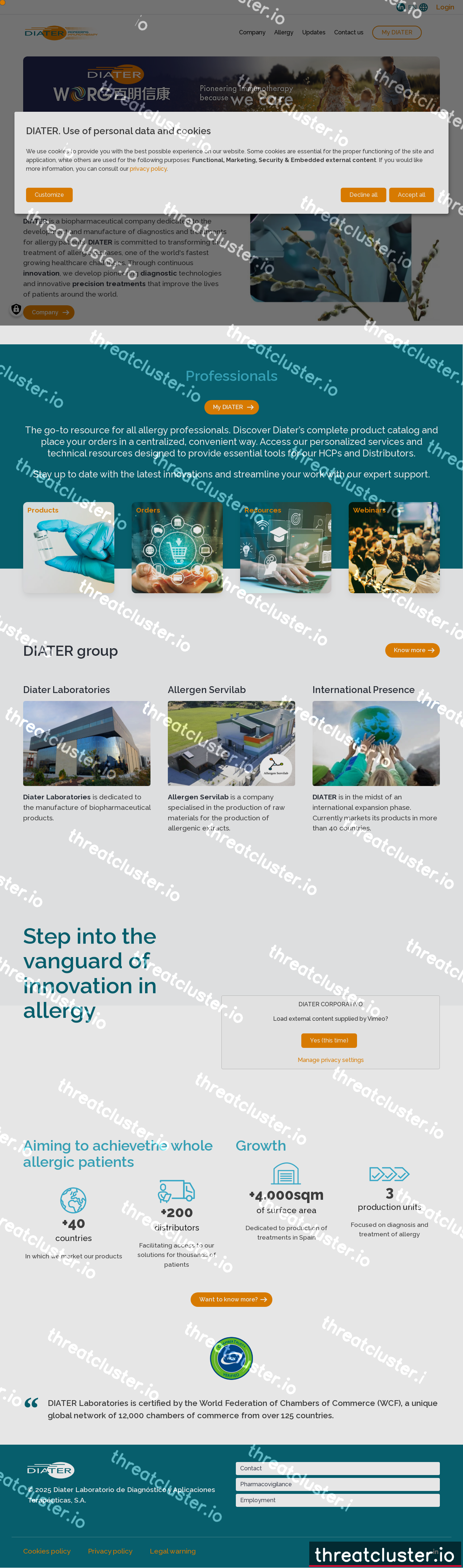 Leak-site post naming DIATER, captured by ThreatCluster