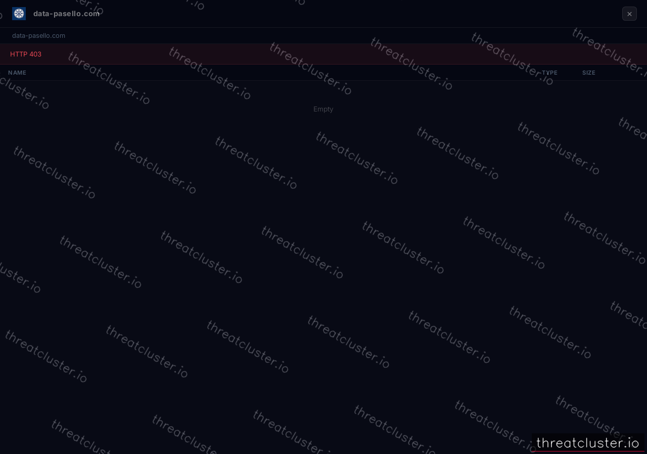 Leak-site post naming Pasello, captured by ThreatCluster