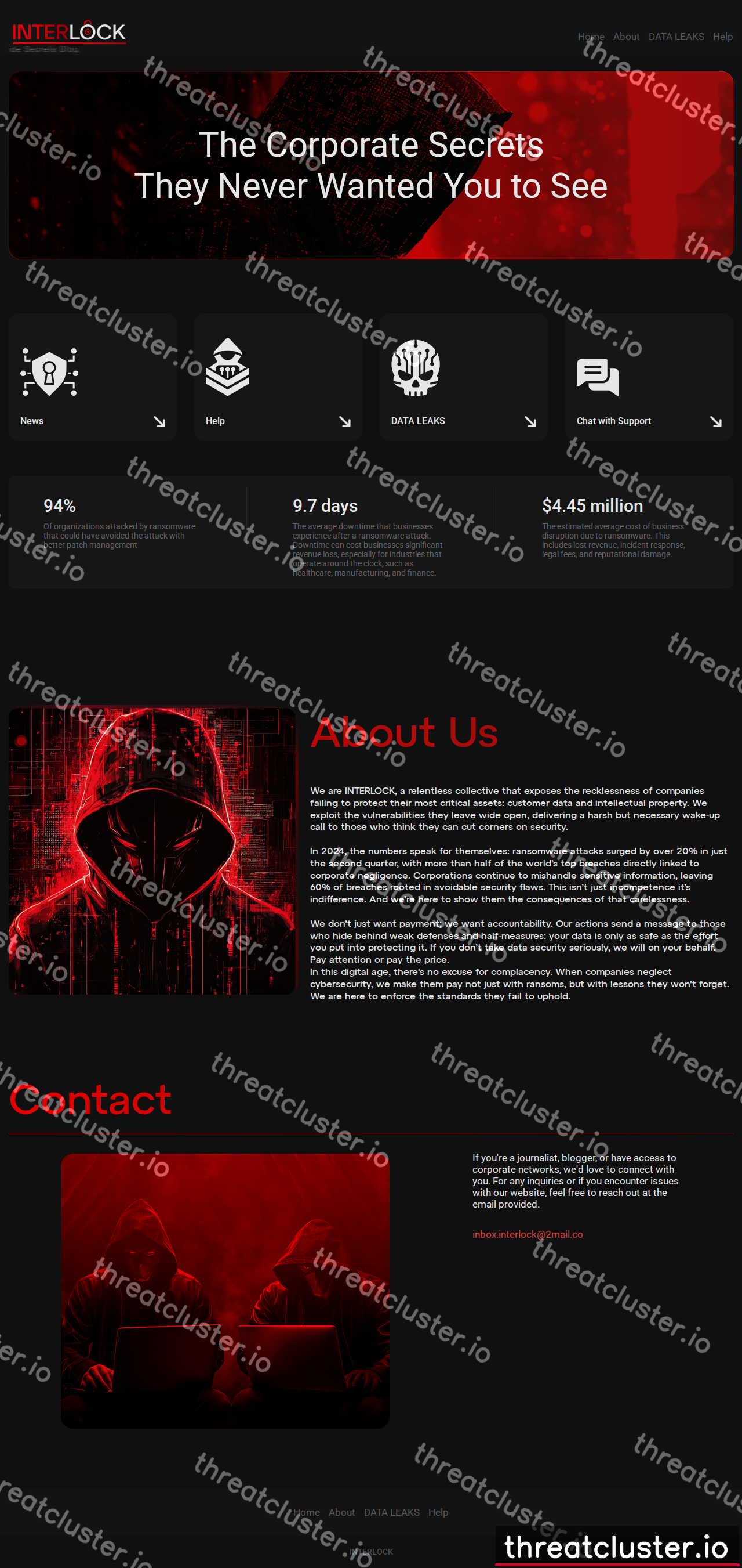 Leak-site post naming Greentech Environmental, captured by ThreatCluster