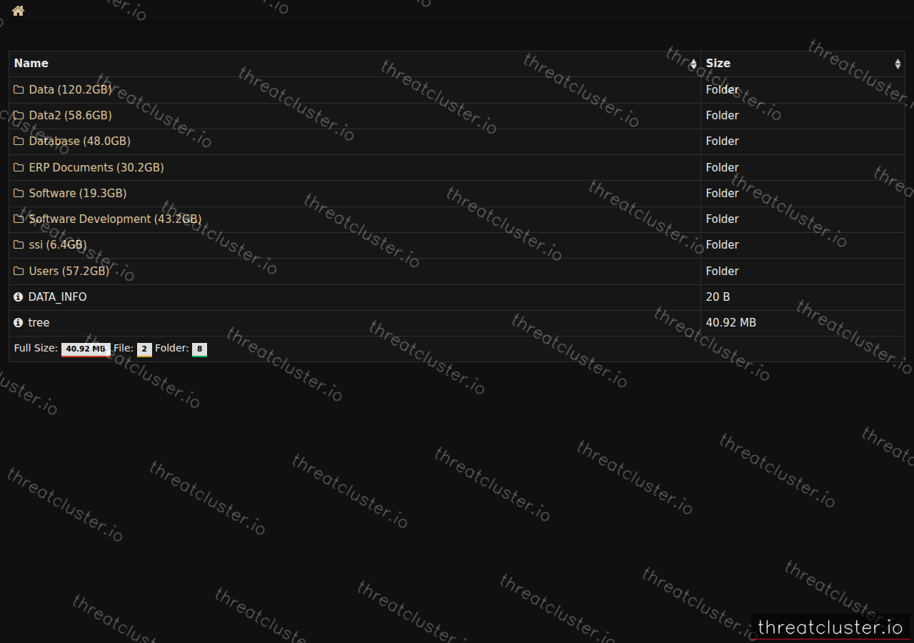 Leak-site post naming Super Systems Inc, captured by ThreatCluster