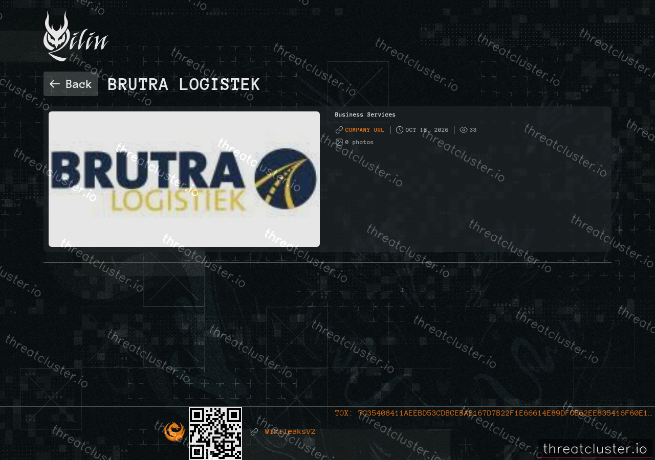Leak-site post naming BRUTRA Logistek, captured by ThreatCluster