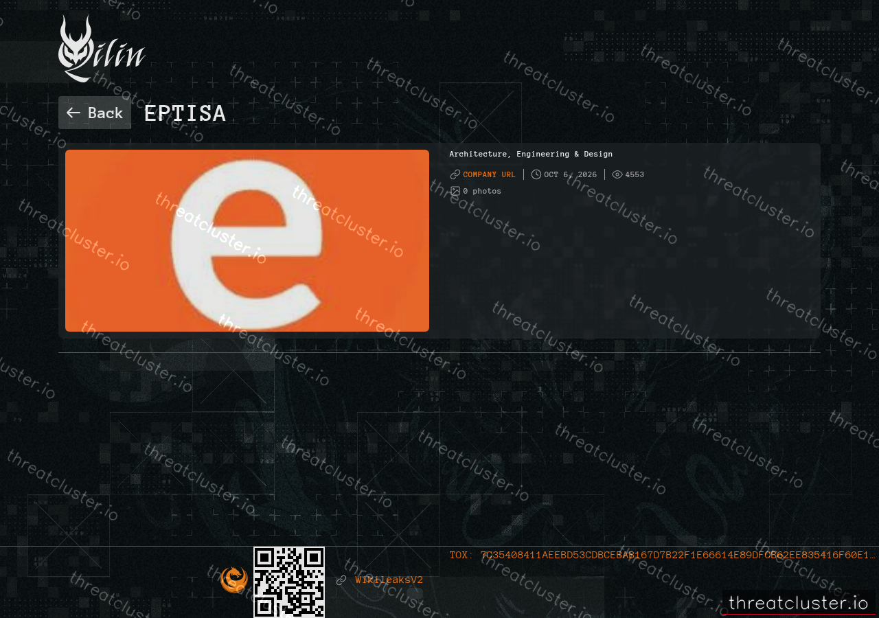 Leak-site post naming EPTISA, captured by ThreatCluster