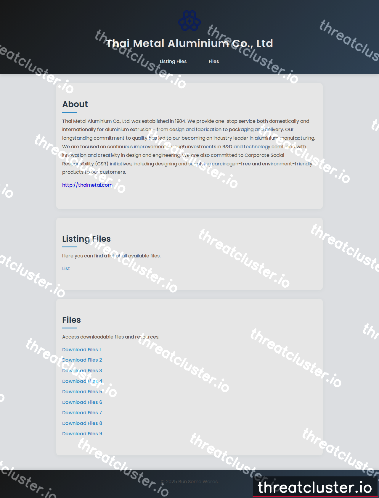 Leak-site post naming Thai Metal Aluminium Co., Ltd, captured by ThreatCluster