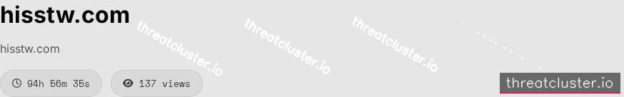 Leak-site post naming hisstw.com, captured by ThreatCluster