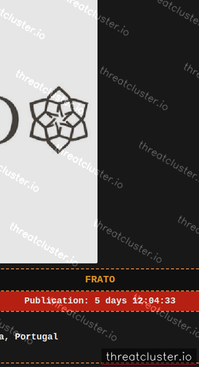 Leak-site post naming Frato, captured by ThreatCluster