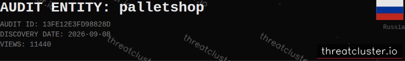 Leak-site post naming palletshop, captured by ThreatCluster