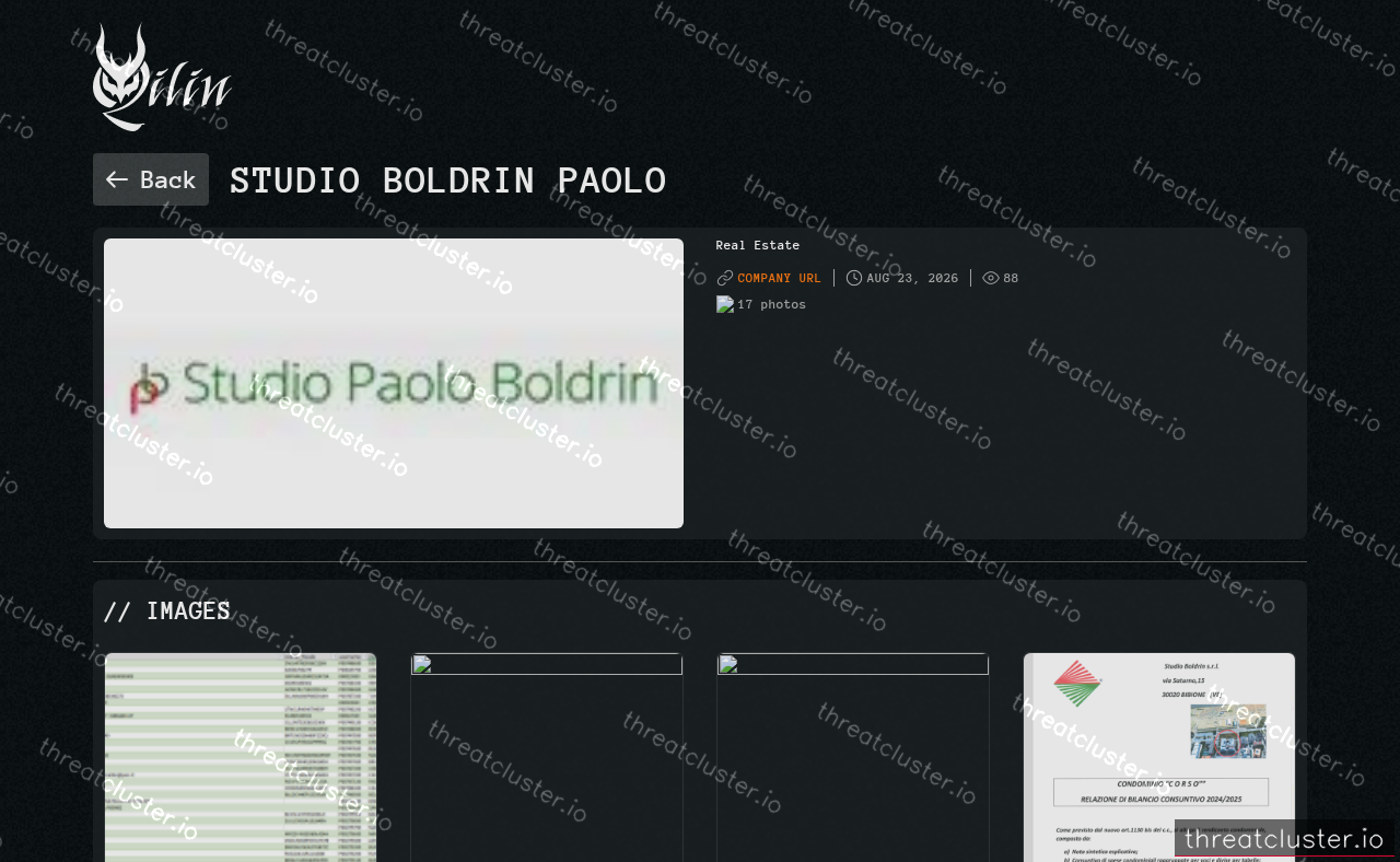 Leak-site post naming Studio BOLDRIN PAOLO, captured by ThreatCluster