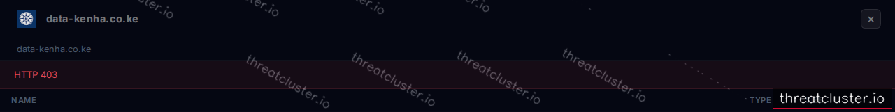 Leak-site post naming KeNHA, captured by ThreatCluster