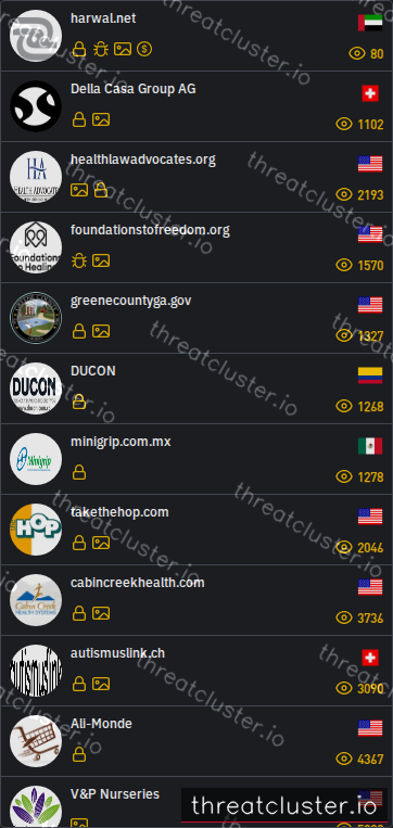 Leak-site post naming harwal.net, captured by ThreatCluster