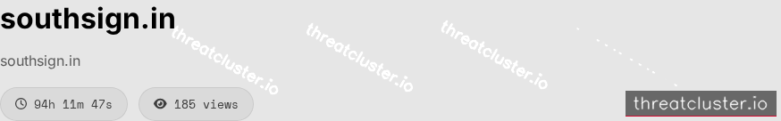 Leak-site post naming southsign.in, captured by ThreatCluster