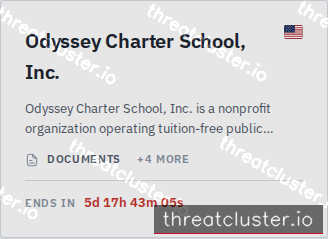 Leak-site post naming Odyssey Charter School, Inc., captured by ThreatCluster