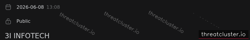 Leak-site post naming 3I INFOTECH, captured by ThreatCluster