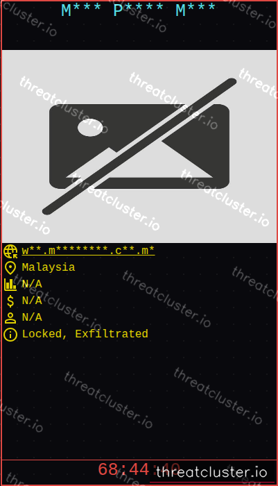 Leak-site post naming M*** P**** M***, captured by ThreatCluster