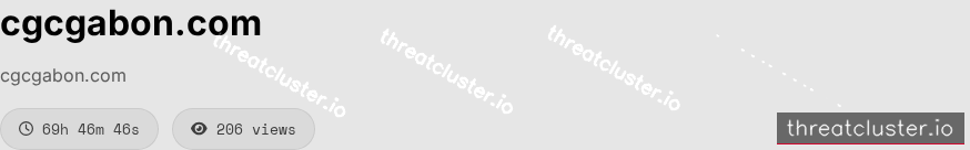 Leak-site post naming cgcgabon.com, captured by ThreatCluster