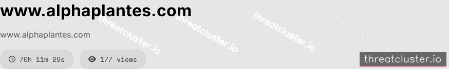 Leak-site post naming www.alphaplantes.com, captured by ThreatCluster