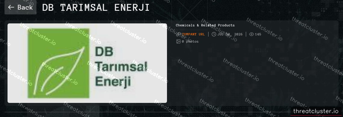 Leak-site post naming Db Tarimsal Enerji, captured by ThreatCluster