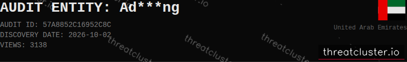 Leak-site post naming Ad***ng, captured by ThreatCluster