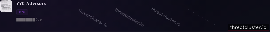 Leak-site post naming YYC Advisors, captured by ThreatCluster