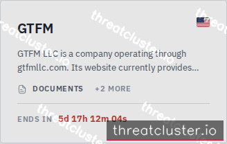 Leak-site post naming GTFM, captured by ThreatCluster