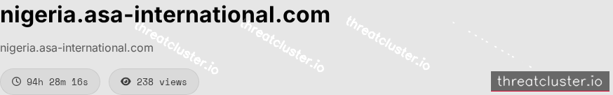 Leak-site post naming nigeria.asa-international.com, captured by ThreatCluster