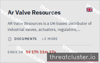 Leak-site post naming Ar Valve Resources, captured by ThreatCluster