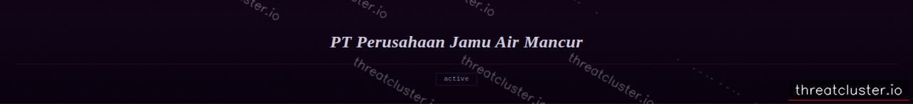 Leak-site post naming PT Perusahaan Jamu Air Mancur, captured by ThreatCluster