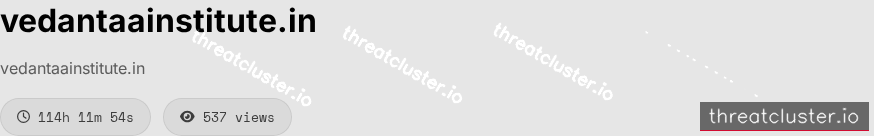 Leak-site post naming vedantaainstitute.in, captured by ThreatCluster