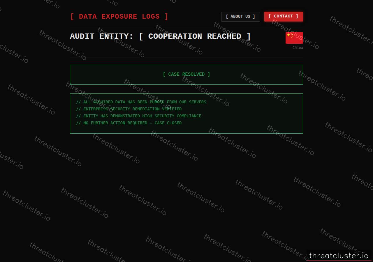 Leak-site post naming Paid Victim D3C1388C1B73BCA2, captured by ThreatCluster