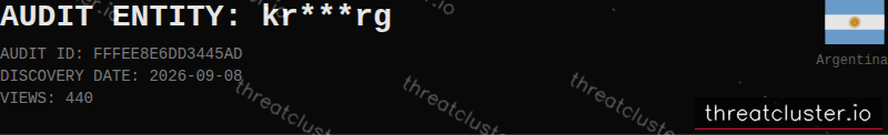 Leak-site post naming kr***rg, captured by ThreatCluster