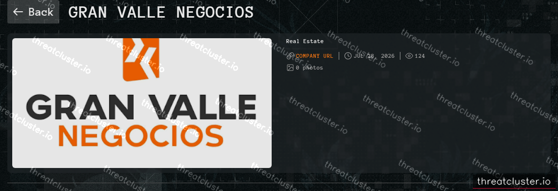 Leak-site post naming Gran valle negocios, captured by ThreatCluster