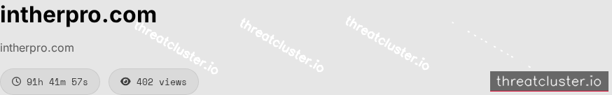 Leak-site post naming intherpro.com, captured by ThreatCluster