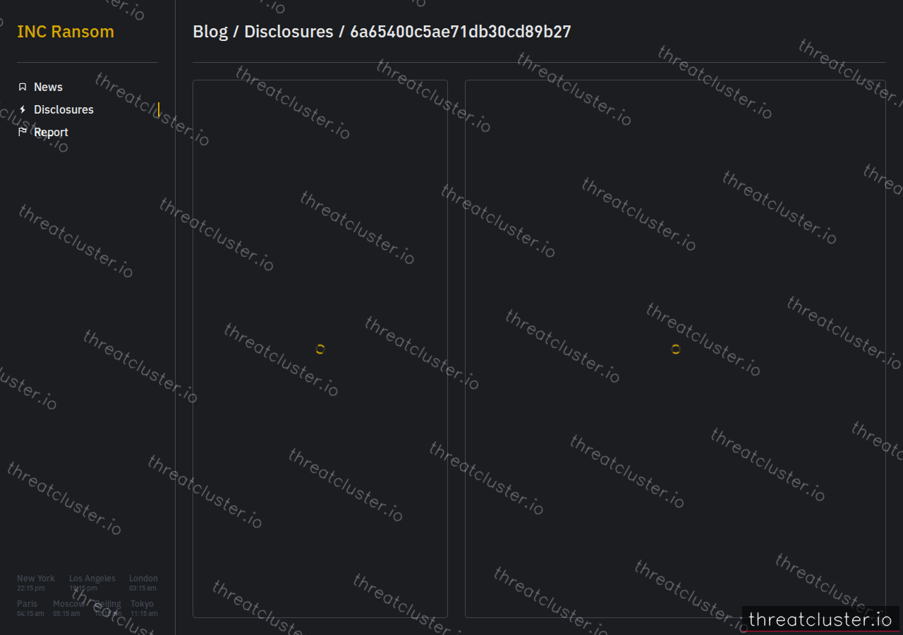 Leak-site post naming foundationstofreedom.org, captured by ThreatCluster