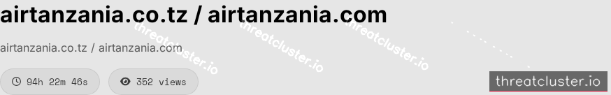 Leak-site post naming airtanzania.co.tz / airtanzania.com, captured by ThreatCluster