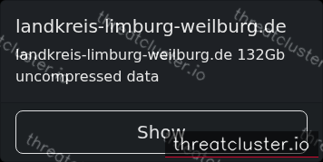 Leak-site post naming landkreis-limburg-weilburg.de, captured by ThreatCluster