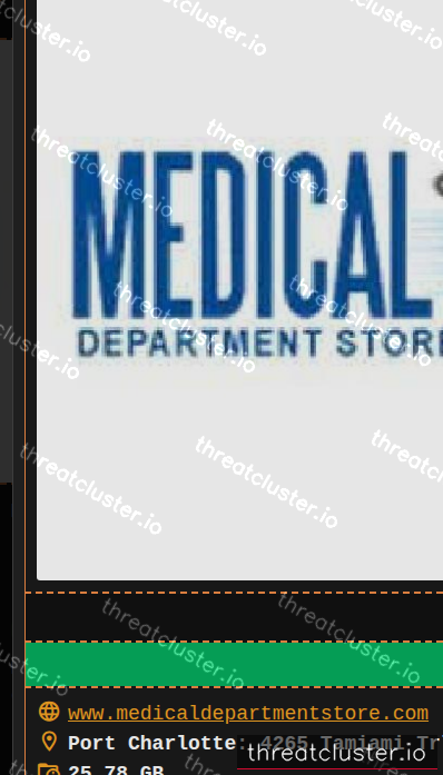Leak-site post naming Medical Department Store, captured by ThreatCluster